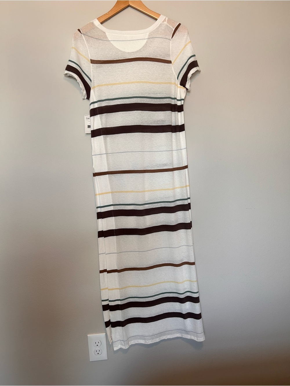 Free People Womens Too Legit Maxi Open Sides Tunic Top, Ivory Combo, - Picture 4 of 14